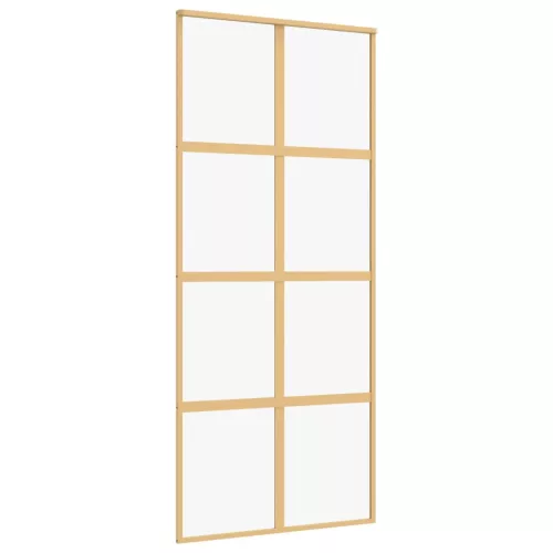  aranyszínű átlátszó ESG üveg és alumínium tolóajtó 90 x 205 cm