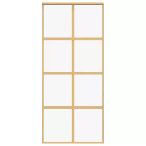  aranyszínű átlátszó ESG üveg és alumínium tolóajtó 90 x 205 cm