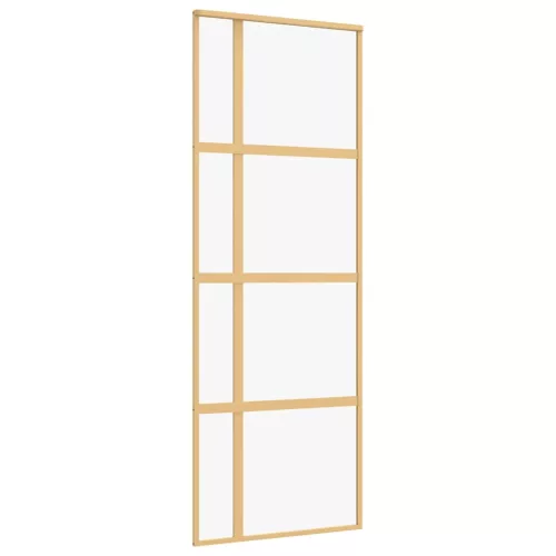  aranyszínű átlátszó ESG üveg és alumínium tolóajtó 76 x 205 cm