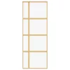  aranyszínű átlátszó ESG üveg és alumínium tolóajtó 76 x 205 cm