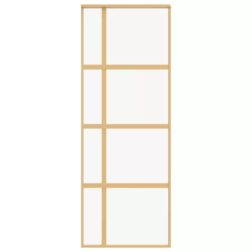  aranyszínű átlátszó ESG üveg és alumínium tolóajtó 76 x 205 cm