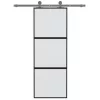  fekete edzett üveg és alumínium tolóajtó 76 x 205 cm