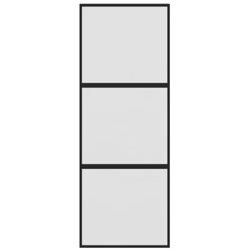  fekete edzett üveg és alumínium tolóajtó 76 x 205 cm