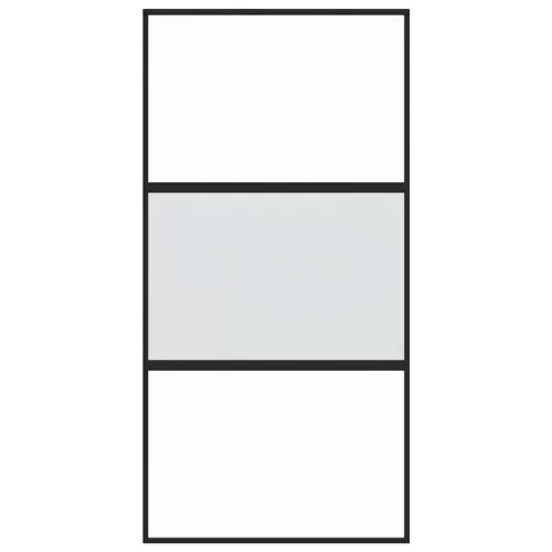  fekete edzett üveg és alumínium tolóajtó 102,5 x 205 cm