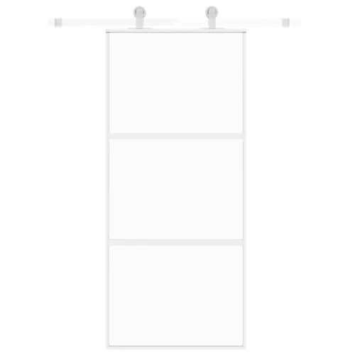  fehér edzett üveg és alumínium tolóajtó 90 x 205 cm