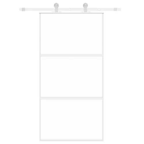  fehér edzett üveg és alumínium tolóajtó 102,5 x 205 cm
