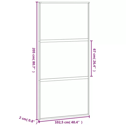 fehér edzett üveg és alumínium tolóajtó 102,5 x 205 cm