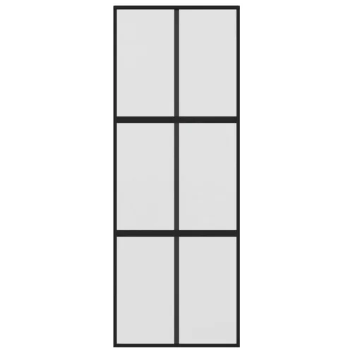  fekete edzett üveg és alumínium tolóajtó 76 x 205 cm
