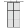  fekete edzett üveg és alumínium tolóajtó 102,5 x 205 cm