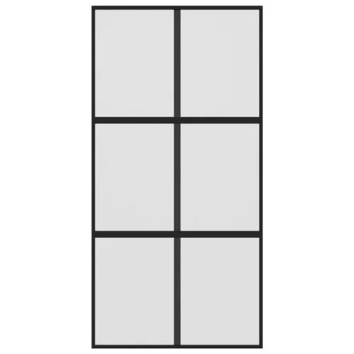  fekete edzett üveg és alumínium tolóajtó 102,5 x 205 cm