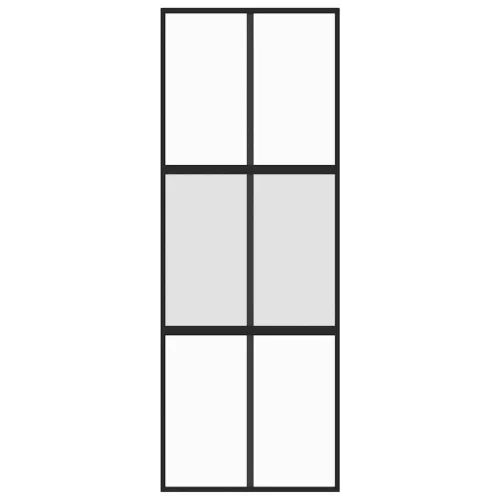  fekete edzett üveg és alumínium tolóajtó 76 x 205 cm