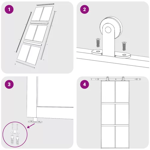 fekete edzett üveg és alumínium tolóajtó 90 x 205 cm