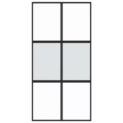  fekete edzett üveg és alumínium tolóajtó 102,5 x 205 cm