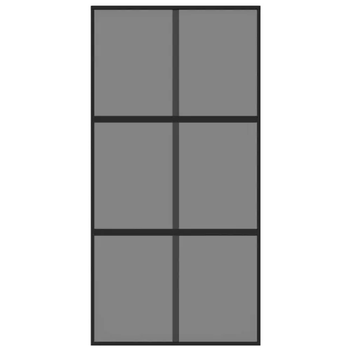  fekete edzett üveg és alumínium tolóajtó 102,5 x 205 cm