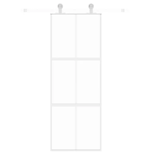  fehér edzett üveg és alumínium tolóajtó 76 x 205 cm