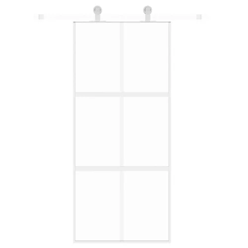  fehér edzett üveg és alumínium tolóajtó 90 x 205 cm