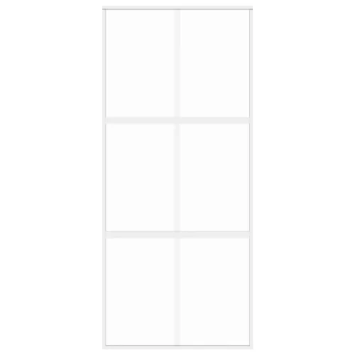  fehér edzett üveg és alumínium tolóajtó 90 x 205 cm