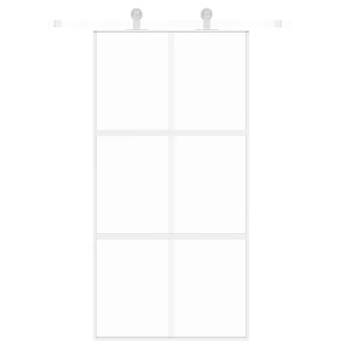  fehér edzett üveg és alumínium tolóajtó 102,5 x 205 cm