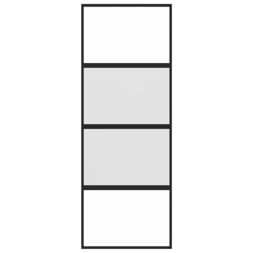  fekete edzett üveg és alumínium tolóajtó 76 x 205 cm
