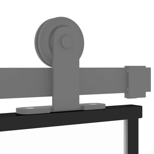  fekete edzett üveg és alumínium tolóajtó 90 x 205 cm