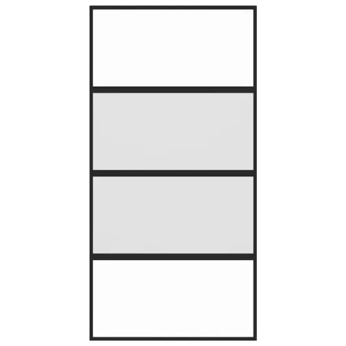  fekete edzett üveg és alumínium tolóajtó 102,5 x 205 cm