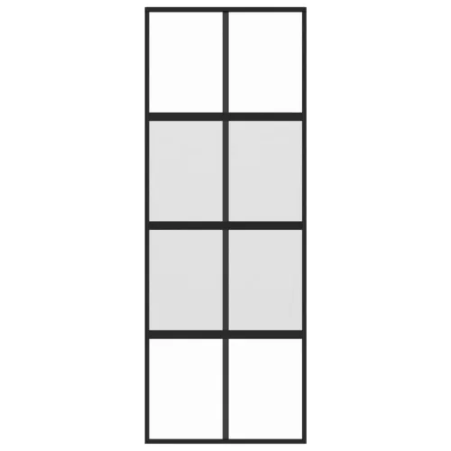  fekete edzett üveg és alumínium tolóajtó 76 x 205 cm