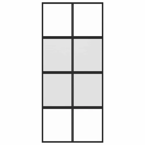  fekete edzett üveg és alumínium tolóajtó 90 x 205 cm