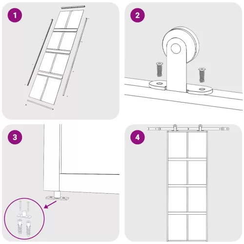  fekete edzett üveg és alumínium tolóajtó 90 x 205 cm