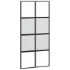  fekete edzett üveg és alumínium tolóajtó 102,5 x 205 cm
