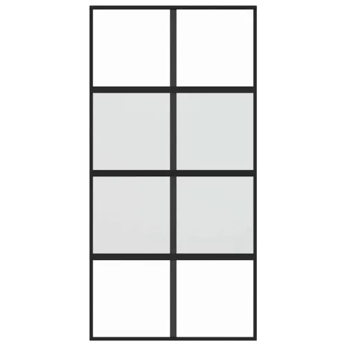  fekete edzett üveg és alumínium tolóajtó 102,5 x 205 cm