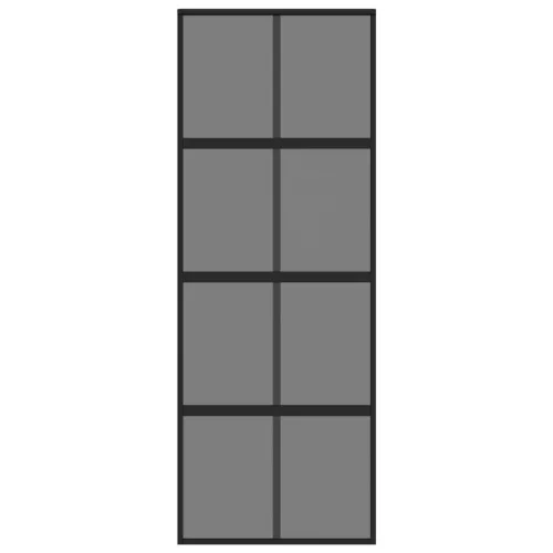  fekete edzett üveg és alumínium tolóajtó 76 x 205 cm