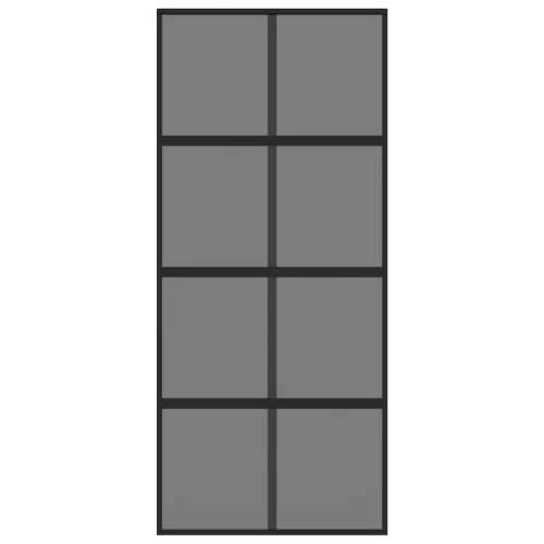  fekete edzett üveg és alumínium tolóajtó 90 x 205 cm