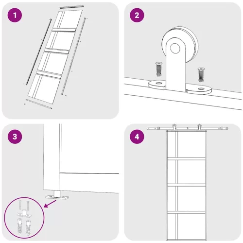  fekete edzett üveg és alumínium tolóajtó 76 x 205 cm