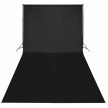 VID Hordozható fekete pamut fotóháttér 600x300 cm