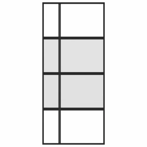  fekete edzett üveg és alumínium tolóajtó 90 x 205 cm