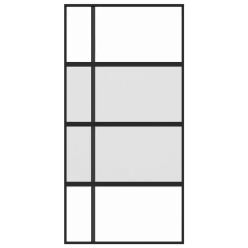  fekete edzett üveg és alumínium tolóajtó 102,5 x 205 cm