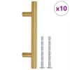  10 db aranyszínű rozsdamentes acél szekrényfogantyú 64 mm