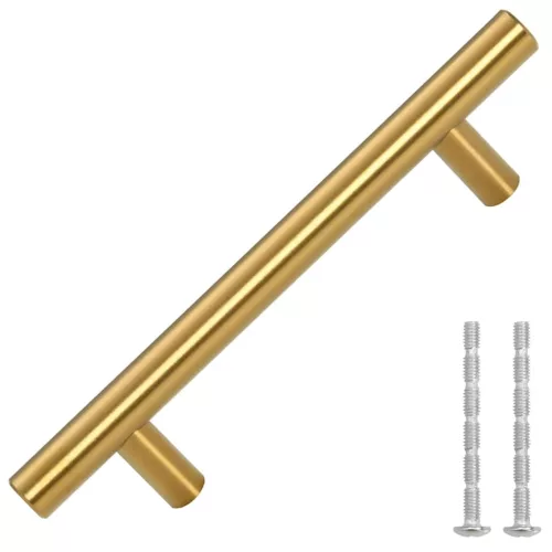  10 db aranyszínű rozsdamentes acél szekrényfogantyú 96 mm