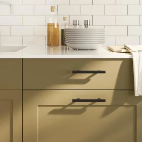  10 db fekete rozsdamentes acél szekrényfogantyú 96 mm