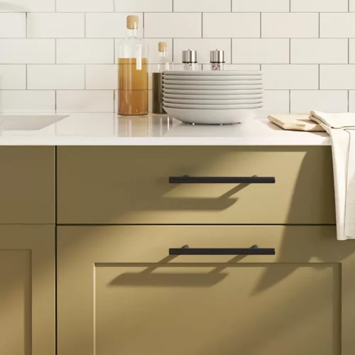  10 db fekete rozsdamentes acél szekrényfogantyú 128 mm