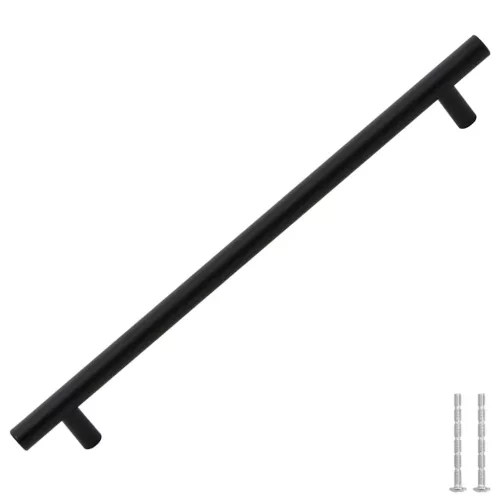  5 db fekete rozsdamentes acél szekrényfogantyú 224 mm