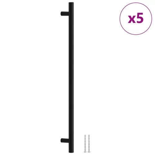  5 db fekete rozsdamentes acél szekrényfogantyú 480 mm