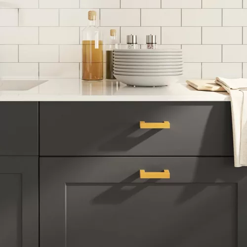  10 db aranyszínű rozsdamentes acél szekrényfogantyú 64 mm