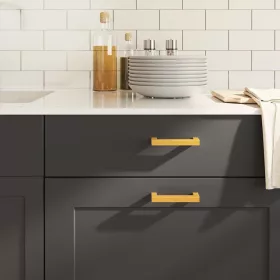    10 db aranyszínű rozsdamentes acél szekrényfogantyú 96 mm