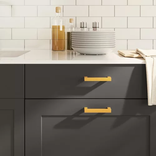  10 db aranyszínű rozsdamentes acél szekrényfogantyú 96 mm