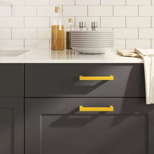  10 db aranyszínű rozsdamentes acél szekrényfogantyú 128 mm