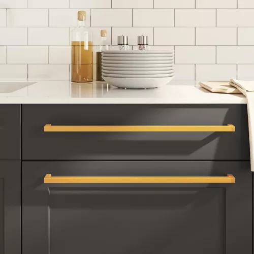  5 db aranyszínű rozsdamentes acél szekrényfogantyú 480 mm