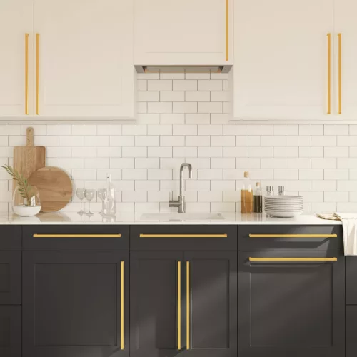  5 db aranyszínű rozsdamentes acél szekrényfogantyú 480 mm