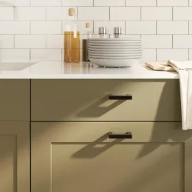  10 db fekete rozsdamentes acél szekrényfogantyú 64 mm