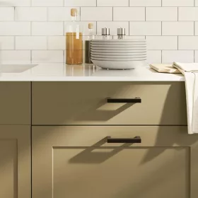  10 db fekete rozsdamentes acél szekrényfogantyú 96 mm